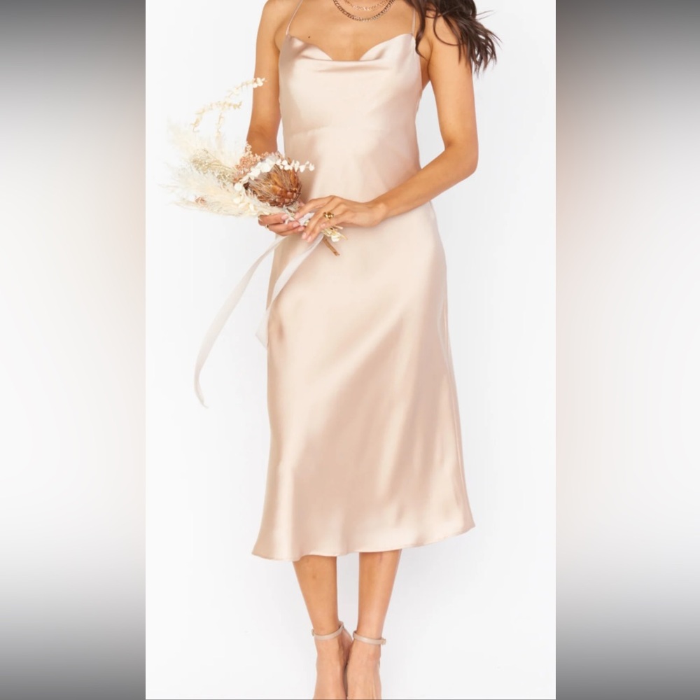 Midi satin dress -XS